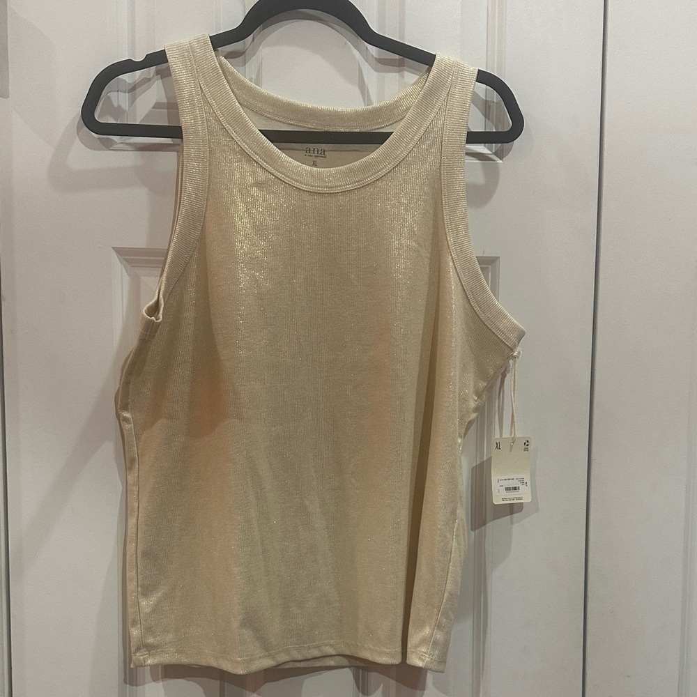 NEW a.n.a Shimmering Cream Tank Top size XL